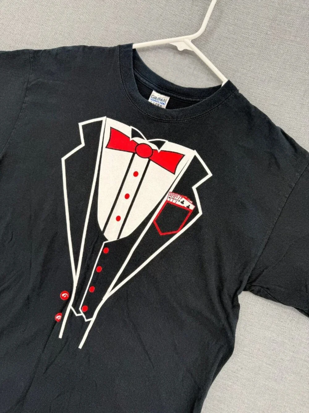 Vtg Gildan 007 Mr. Nighthawk Tuxedo T-Shirt Mens L Tee James Bond Y2K - Picture 1 of 6
